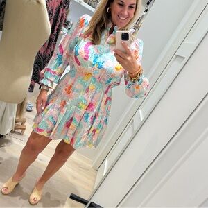 Hunter bell Joplin Silk dress in pastels in size large